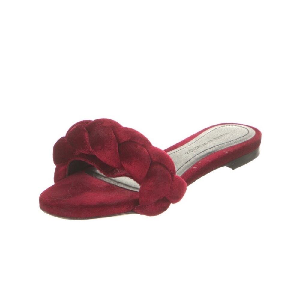 Marco de Vincenzo velvet burgundy braided slides